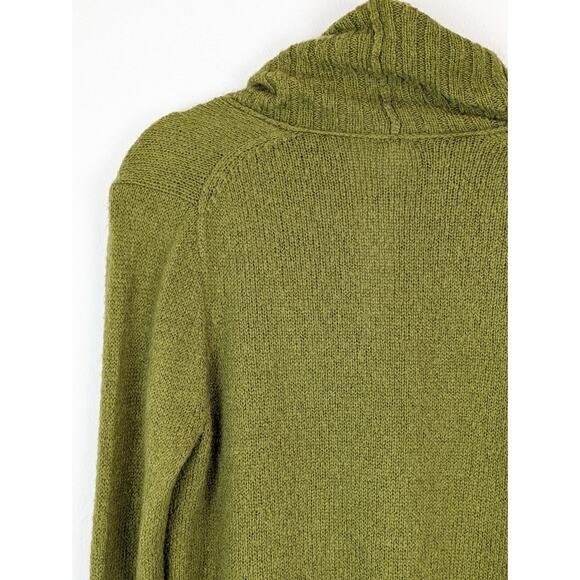 J Crew Factory Sweater Shawl Mohair Wool Fuzzy Fall Winter Preppy Green Size XL - Picture 5 of 10